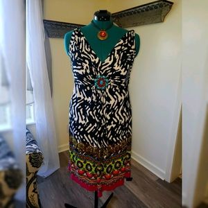 Knit Sundress black & white sundress w/beading